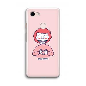 CaseCompany Hartje: Google Pixel 3 Transparant Hoesje