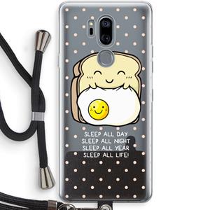CaseCompany Sleep All Day: LG G7 Thinq Transparant Hoesje met koord