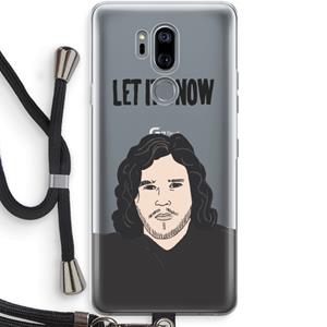 CaseCompany Let It Snow: LG G7 Thinq Transparant Hoesje met koord