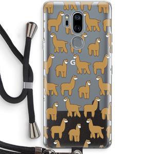 CaseCompany Alpacas: LG G7 Thinq Transparant Hoesje met koord