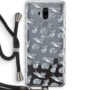 CaseCompany Poezen: LG G7 Thinq Transparant Hoesje met koord