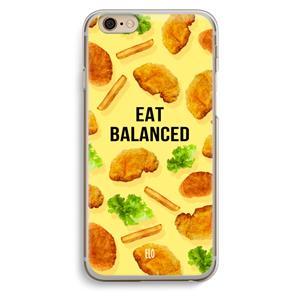 CaseCompany Eat Balanced: iPhone 6 / 6S Transparant Hoesje