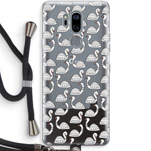 CaseCompany Zwanen: LG G7 Thinq Transparant Hoesje met koord