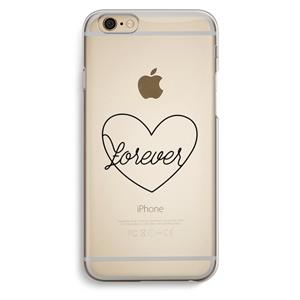 CaseCompany Forever heart black: iPhone 6 / 6S Transparant Hoesje