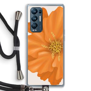 CaseCompany Orange Ellila flower: Oppo Find X3 Neo Transparant Hoesje met koord