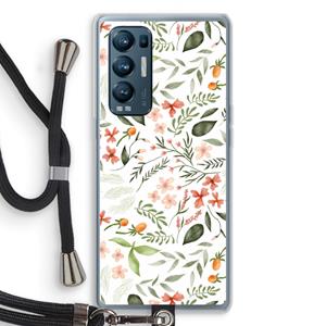 CaseCompany Sweet little flowers: Oppo Find X3 Neo Transparant Hoesje met koord