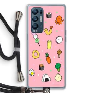 CaseCompany Happy bento friends: Oppo Find X3 Neo Transparant Hoesje met koord