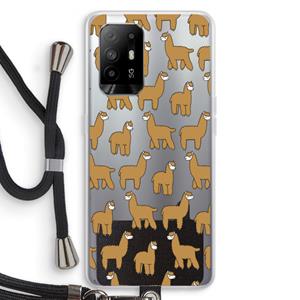 CaseCompany Alpacas: Oppo A94 5G Transparant Hoesje met koord