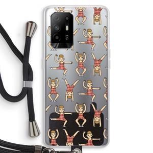 CaseCompany Gymboys: Oppo A94 5G Transparant Hoesje met koord