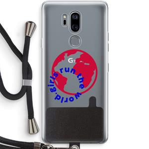 CaseCompany Run The World: LG G7 Thinq Transparant Hoesje met koord