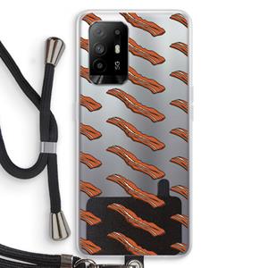 CaseCompany Bacon to my eggs #2: Oppo A94 5G Transparant Hoesje met koord