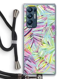 CaseCompany Tropical Palms Blue: Oppo Find X3 Neo Transparant Hoesje met koord