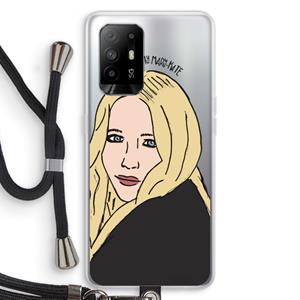 CaseCompany Mary Kate: Oppo A94 5G Transparant Hoesje met koord