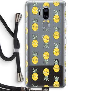 CaseCompany Ananas: LG G7 Thinq Transparant Hoesje met koord