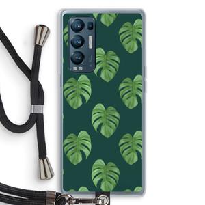 CaseCompany Monstera leaves: Oppo Find X3 Neo Transparant Hoesje met koord