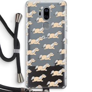 CaseCompany Ponys: LG G7 Thinq Transparant Hoesje met koord