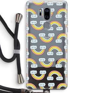 CaseCompany Regenboog: LG G7 Thinq Transparant Hoesje met koord