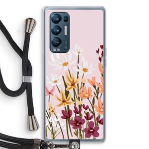 CaseCompany Painted wildflowers: Oppo Find X3 Neo Transparant Hoesje met koord