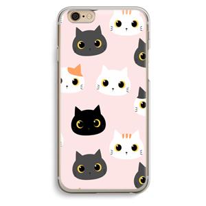 CaseCompany Katten: iPhone 6 / 6S Transparant Hoesje