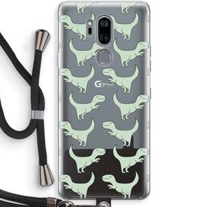 CaseCompany Dinos: LG G7 Thinq Transparant Hoesje met koord