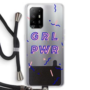 CaseCompany GRL PWR: Oppo A94 5G Transparant Hoesje met koord