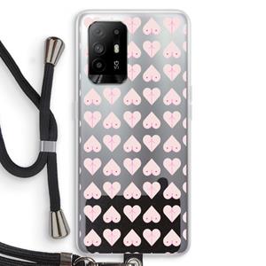 CaseCompany Ass 'n Titties: Oppo A94 5G Transparant Hoesje met koord