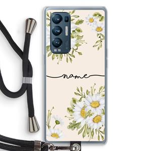CaseCompany Daisies: Oppo Find X3 Neo Transparant Hoesje met koord