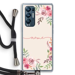 CaseCompany Rozen: Oppo Find X3 Neo Transparant Hoesje met koord
