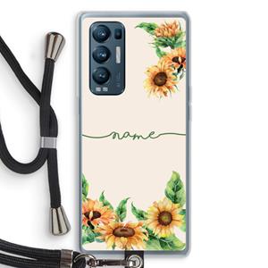 CaseCompany Zonnebloemen: Oppo Find X3 Neo Transparant Hoesje met koord