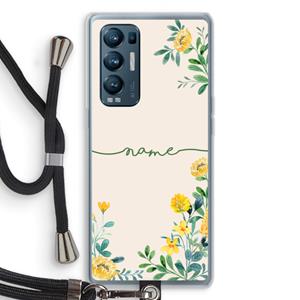 CaseCompany Gele bloemen: Oppo Find X3 Neo Transparant Hoesje met koord