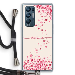 CaseCompany Hartjes en kusjes: Oppo Find X3 Neo Transparant Hoesje met koord