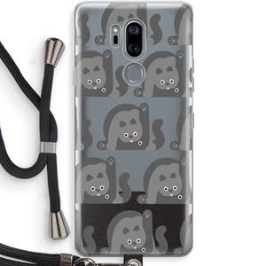 CaseCompany Cats: LG G7 Thinq Transparant Hoesje met koord