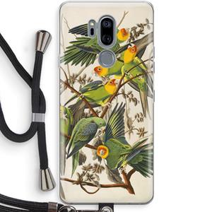CaseCompany Carolinaparkiet: LG G7 Thinq Transparant Hoesje met koord