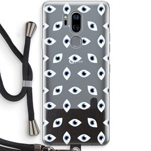 CaseCompany Eyes pattern: LG G7 Thinq Transparant Hoesje met koord