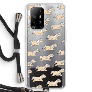 CaseCompany Ponys: Oppo A94 5G Transparant Hoesje met koord