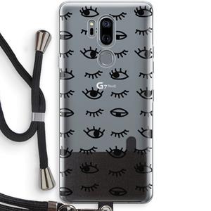 CaseCompany Eye pattern #2: LG G7 Thinq Transparant Hoesje met koord