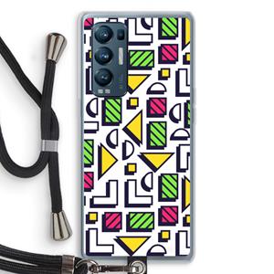 CaseCompany 8-bit N°4: Oppo Find X3 Neo Transparant Hoesje met koord