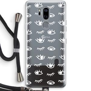CaseCompany Eye pattern #3: LG G7 Thinq Transparant Hoesje met koord