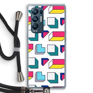 CaseCompany 8-bit N°7: Oppo Find X3 Neo Transparant Hoesje met koord