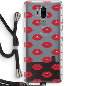 CaseCompany Lips: LG G7 Thinq Transparant Hoesje met koord