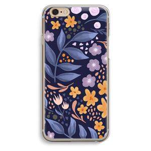 CaseCompany Flowers with blue leaves: iPhone 6 / 6S Transparant Hoesje