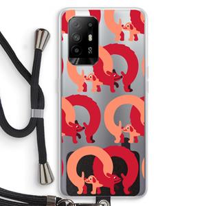 CaseCompany Dogs: Oppo A94 5G Transparant Hoesje met koord