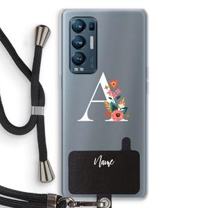 CaseCompany Pink Bouquet: Oppo Find X3 Neo Transparant Hoesje met koord