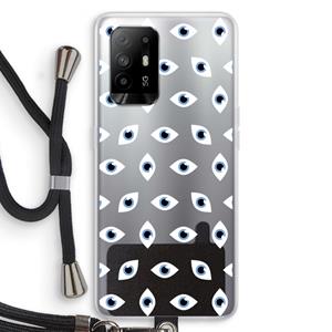 CaseCompany Eyes pattern: Oppo A94 5G Transparant Hoesje met koord