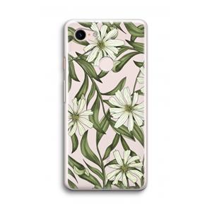 CaseCompany Wit bloemenpatroon: Google Pixel 3 Transparant Hoesje