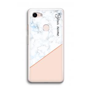 CaseCompany Marmer in stijl: Google Pixel 3 Transparant Hoesje
