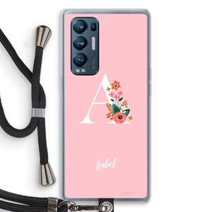 CaseCompany Pink Bouquet: Oppo Find X3 Neo Transparant Hoesje met koord