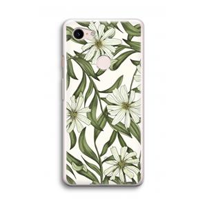 CaseCompany Wit bloemenpatroon: Google Pixel 3 Transparant Hoesje
