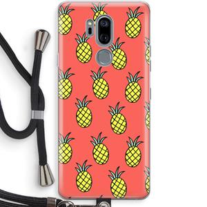 CaseCompany Ananas: LG G7 Thinq Transparant Hoesje met koord