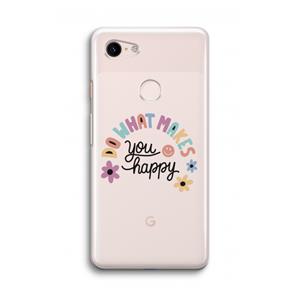 CaseCompany Happy days: Google Pixel 3 Transparant Hoesje